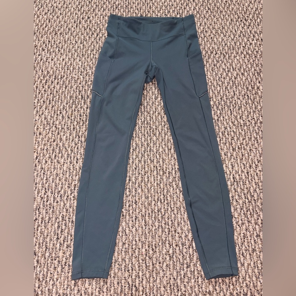 lululemon athletica Slate Blue High-Waist Leggings with Hidden Zip Pocket